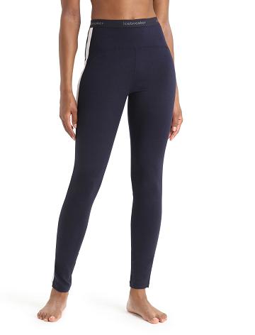 Dámské Legíny Icebreaker Merino 200 Sonebula Thermal Tmavě Blankyt Bílé | CZ 1412ILHS